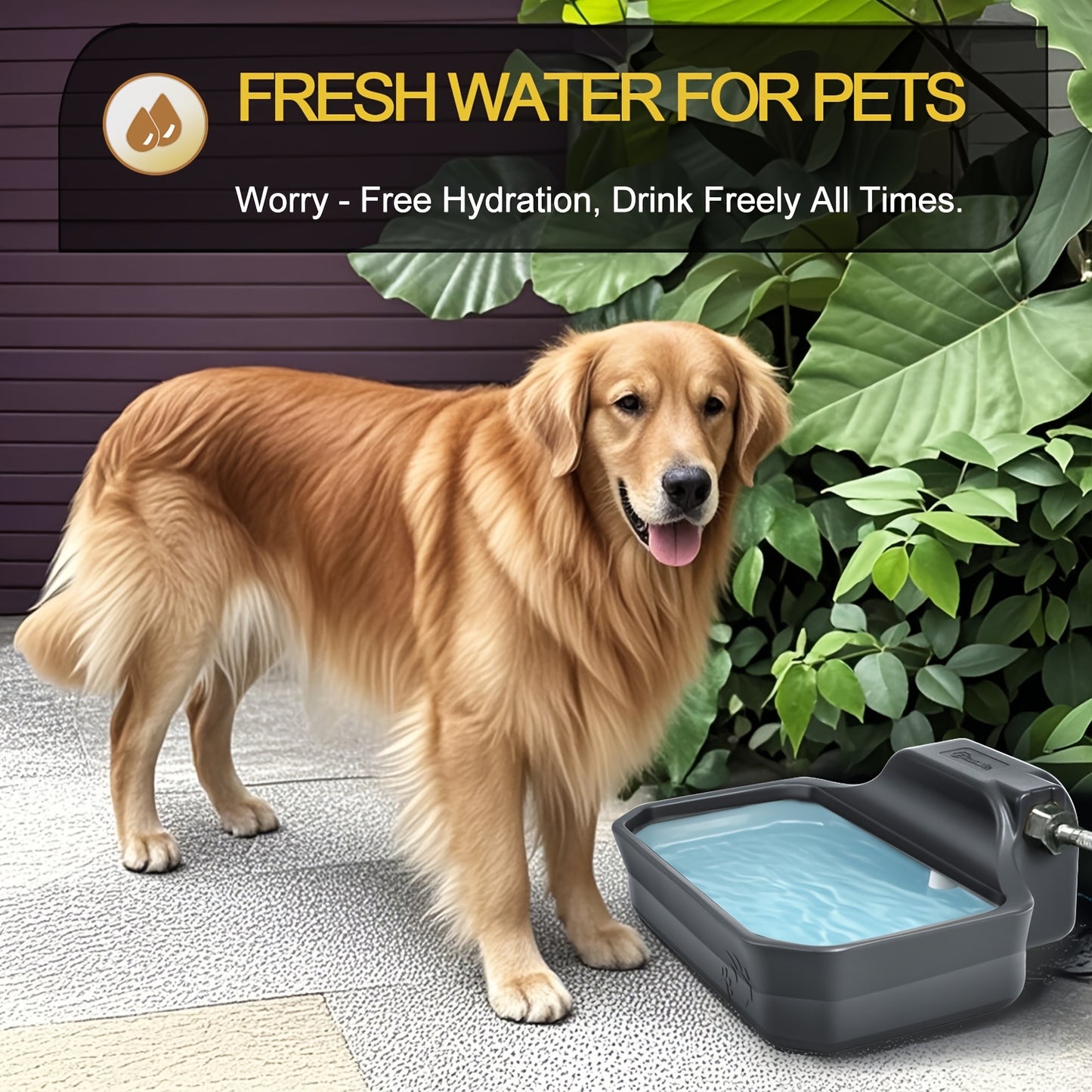 Automatic Dog Water Fountain Drinking Area Splash Proof