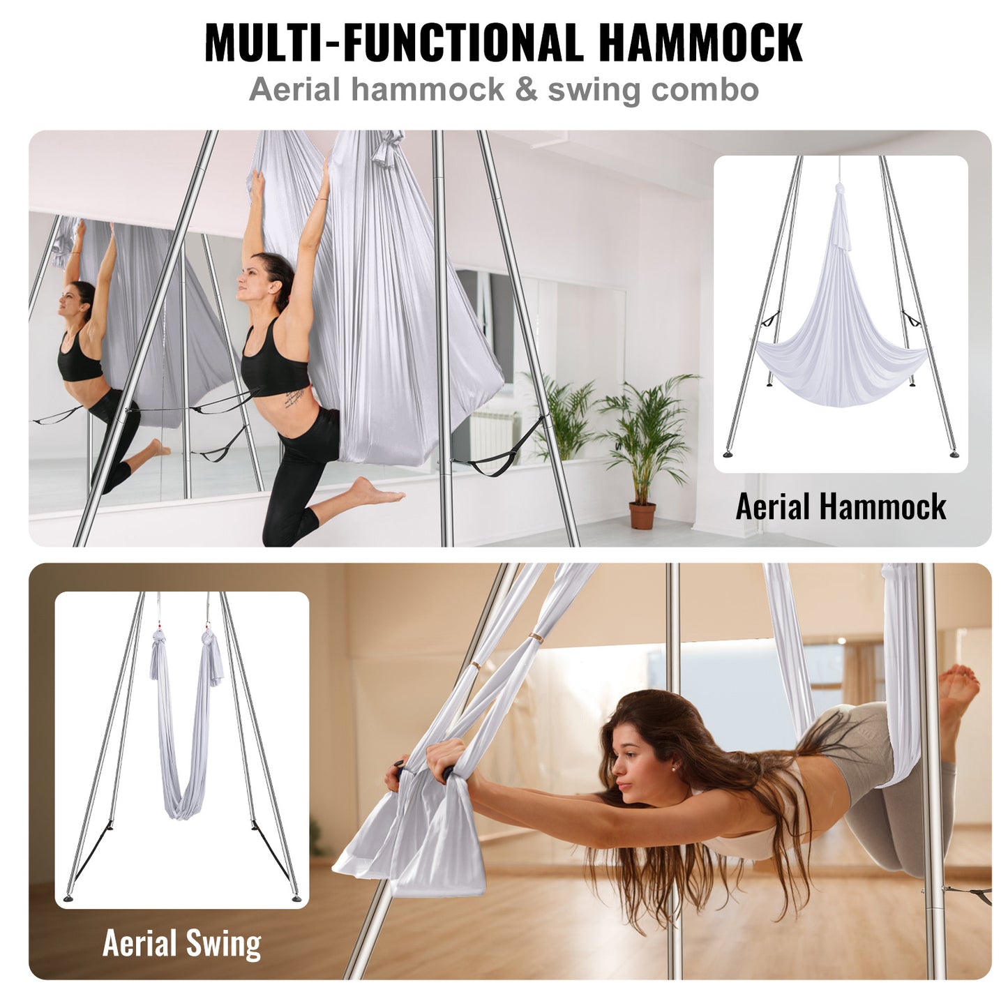 VEVOR Aerial Yoga Frame with Professional Yoga Hammock
