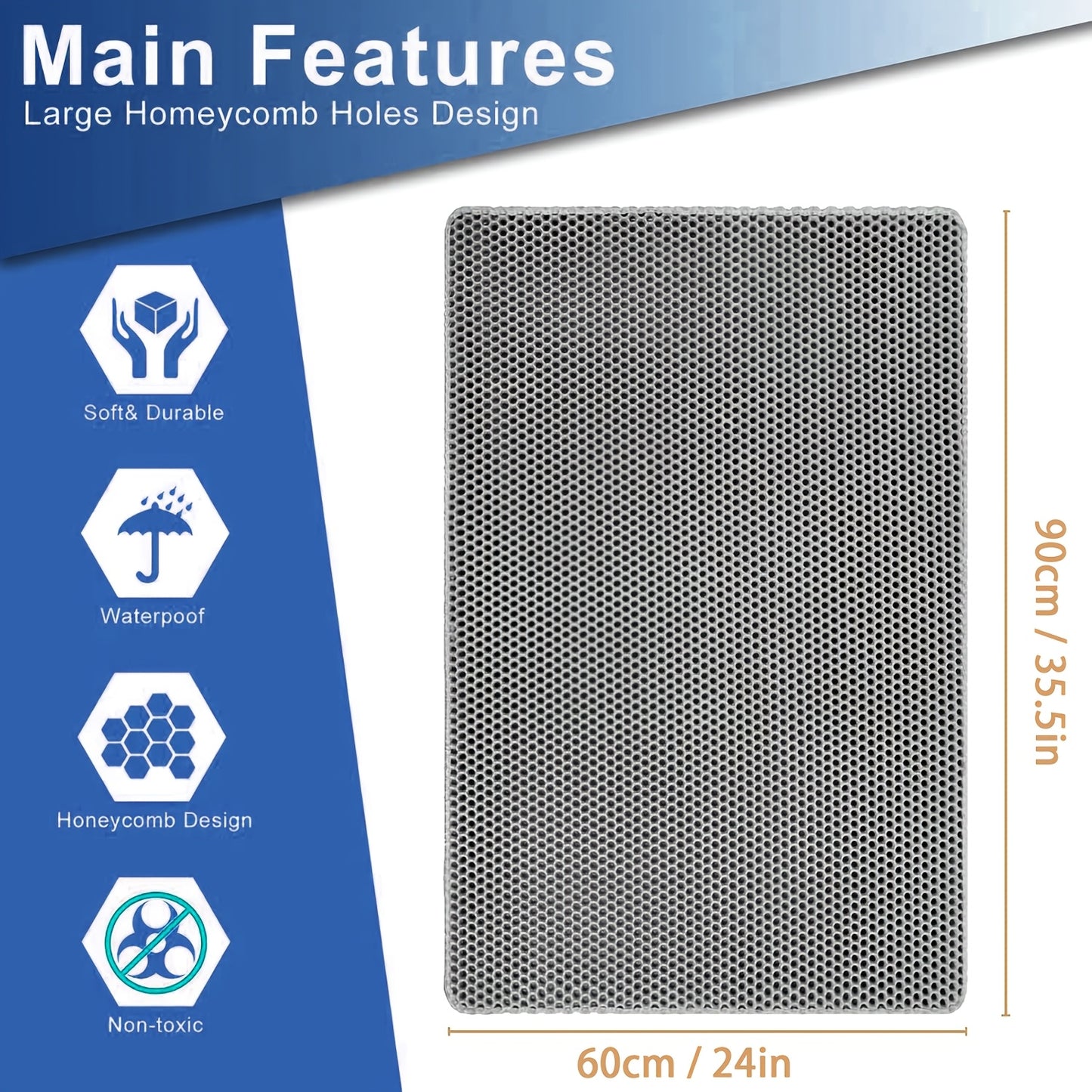 Waterproof Cat Litter Mat EVA Honeycomb With Vent Mesh