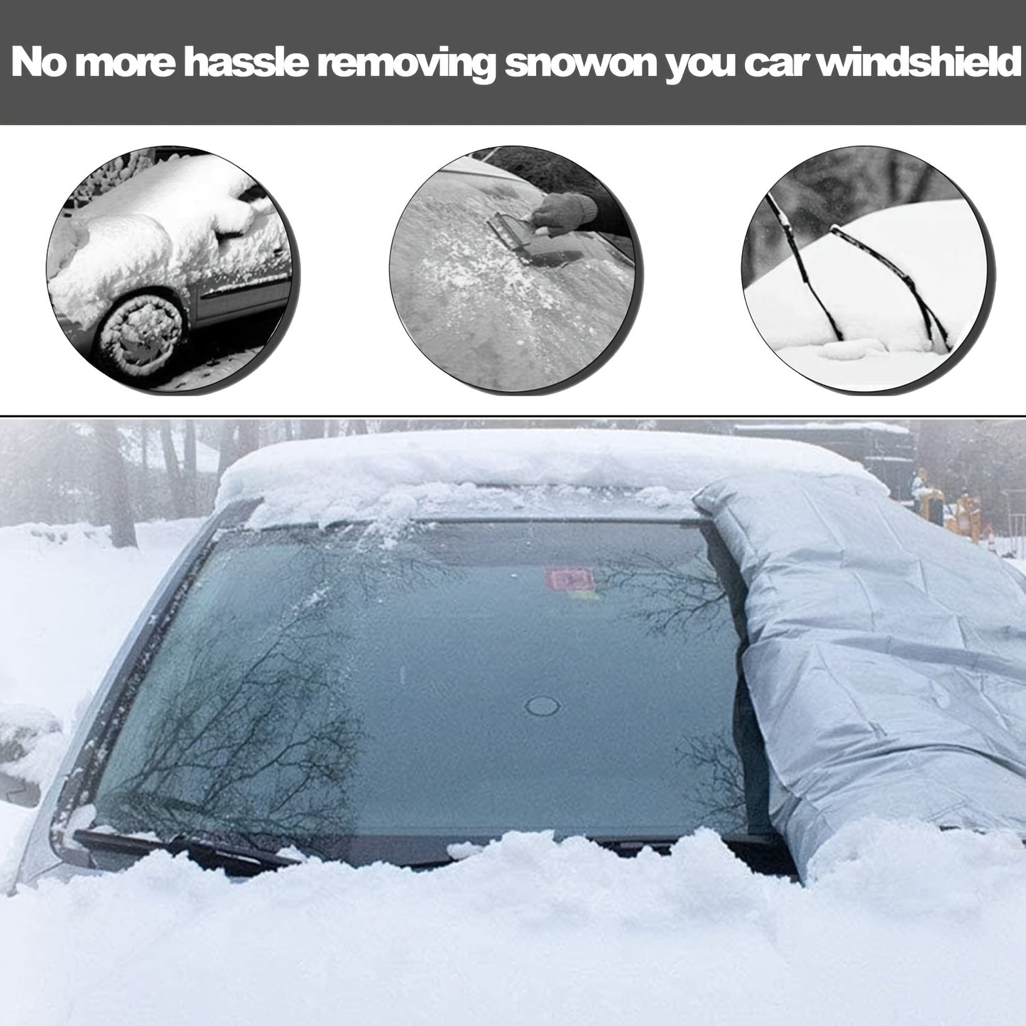 Universal Car Snow Shield Three In One Magnetic Mirror Cover