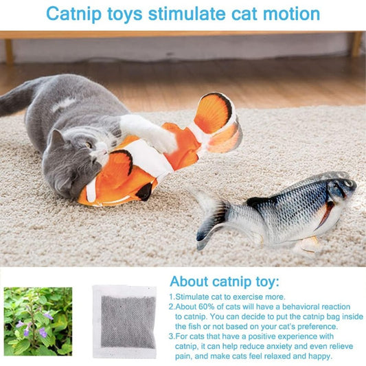 Interactive Flopping Fish Cat Toy 2 Pack Wiggle Indoor