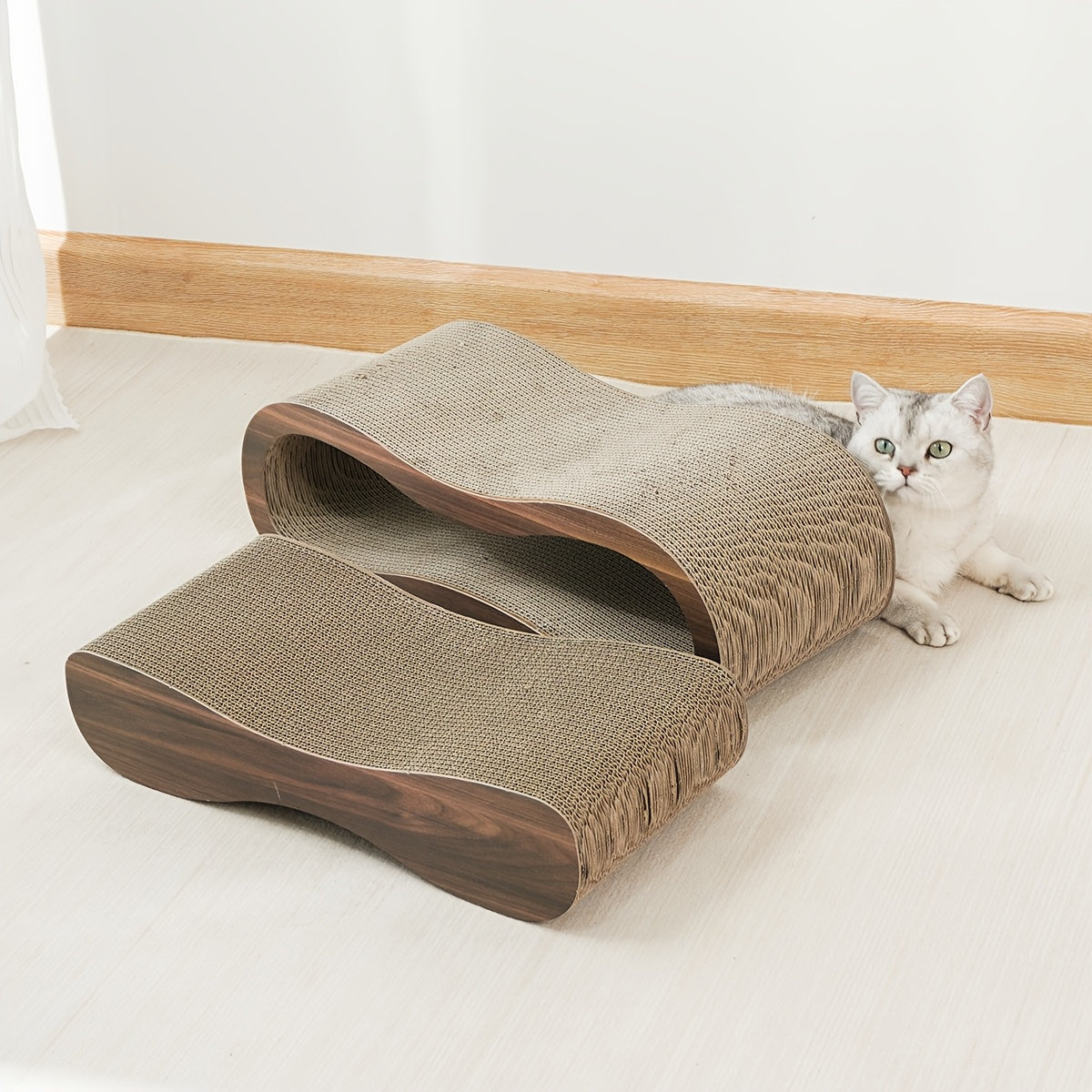 Durable Cat Scratching Board And Resting Bed Two Piece Set