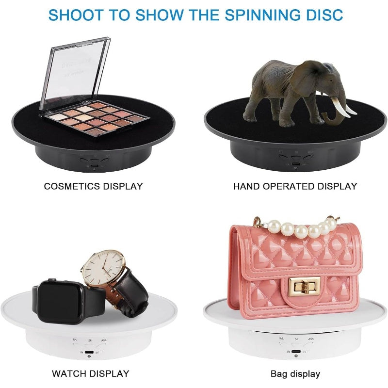 Motorized Rotating Display Stand 360 Turntable Velvet Top