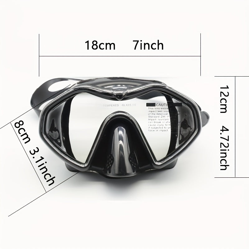 Anti Fog Waterproof Adult Snorkel Set Large View Glass Mask