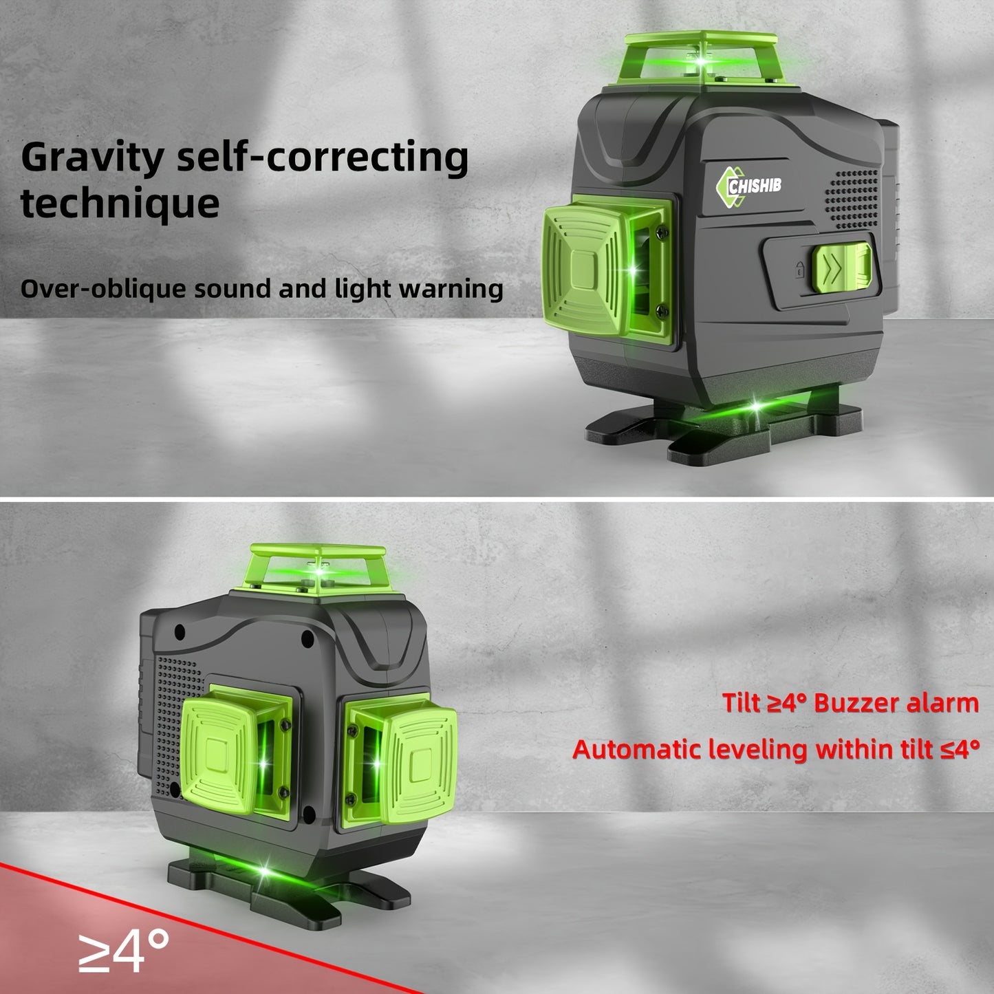 16 Line Laser Level Kit 360 Degree Auto Leveling Crosshair