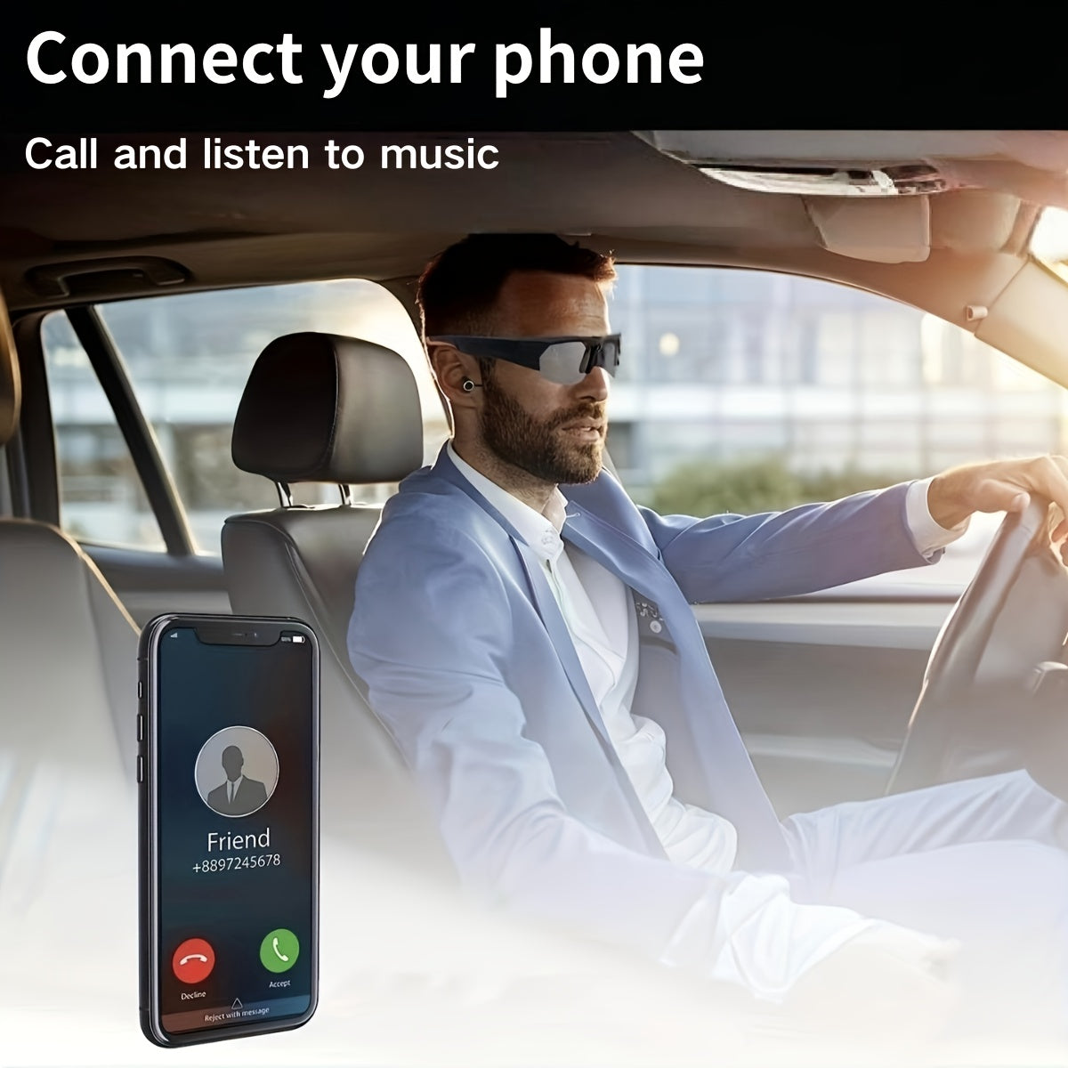 1080P Smart Glasses Camera 32GB Storage And USB Rechargeable Battery