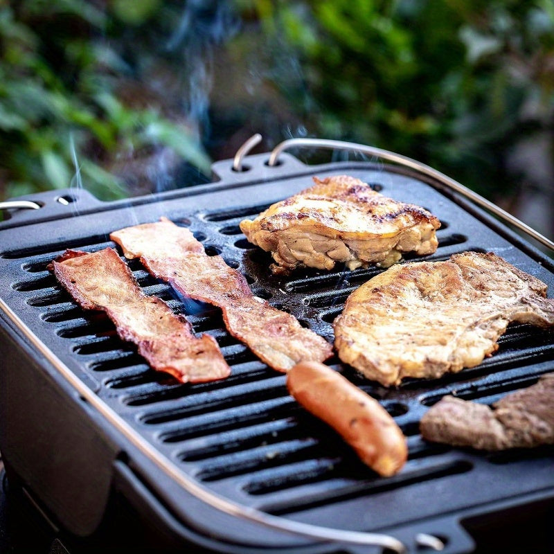 Heavy Duty Preseasoned Cast Iron Grill Indoor Outdoor