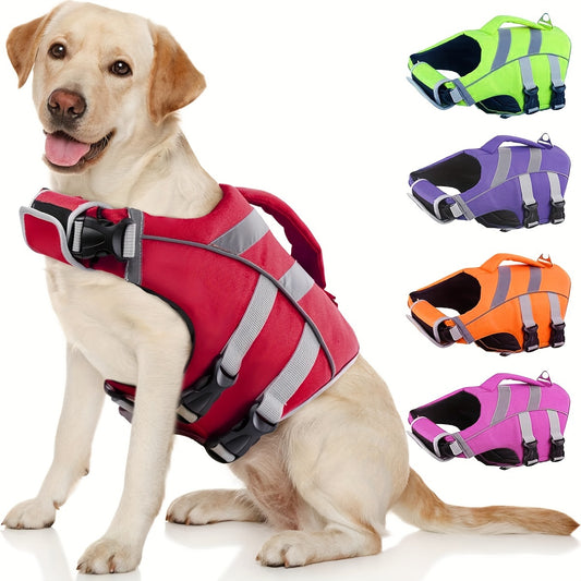 Paiaite Reflective Dog Life Jacket With Handle D Ring