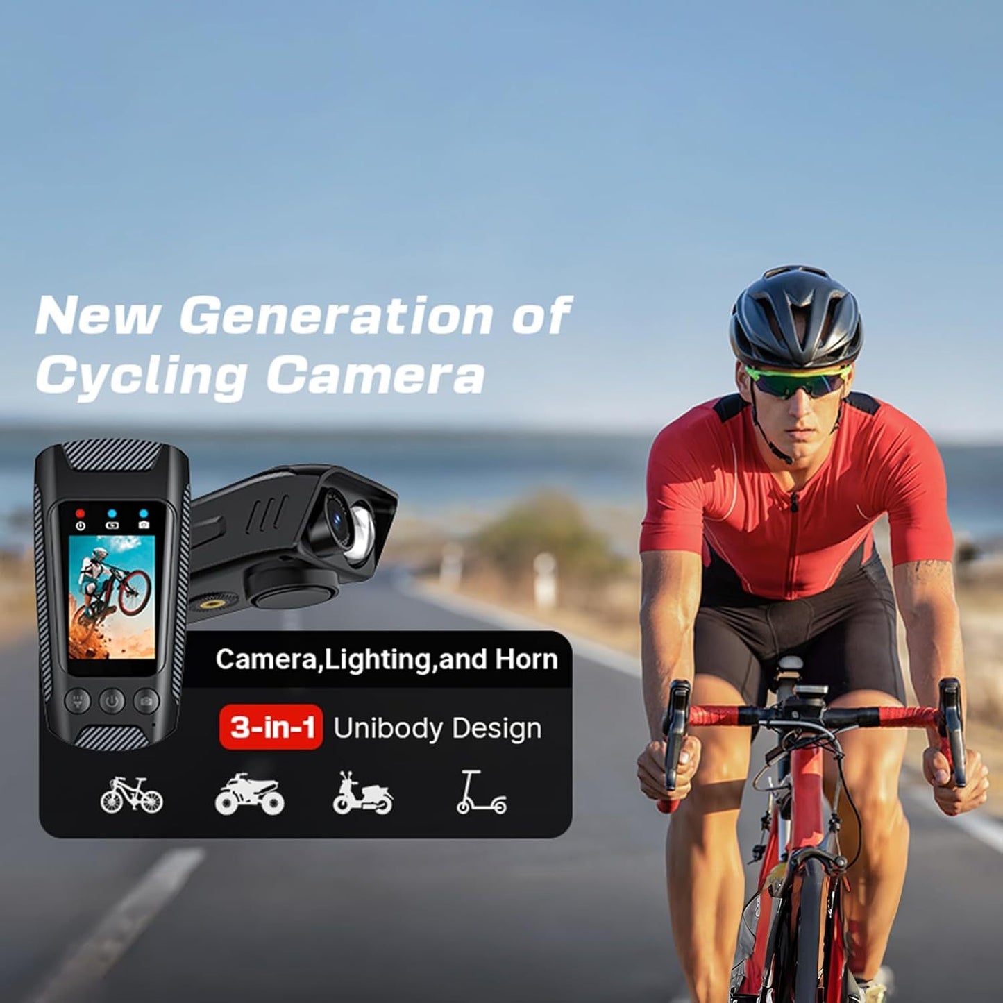 4K 60FPS Multifunction Bike Camera With 32G Memory Card