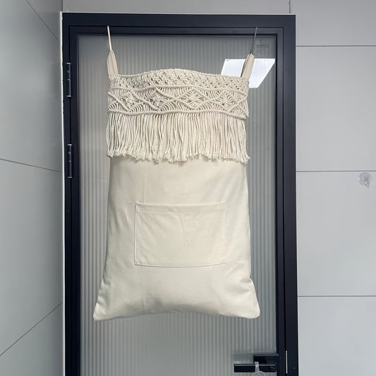 Macrame Hanging Laundry Organizer Over The Door Boho Hamper