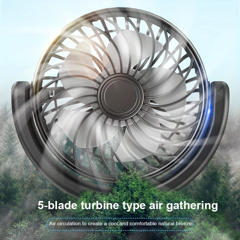 Rear Seat Headrest Dual Head Fan With Three Speed Rotation
