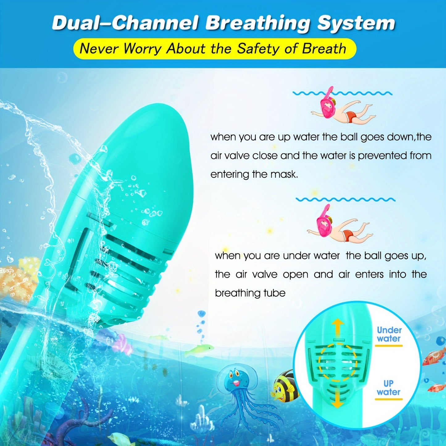 Two Pack Full Face Snorkel Mask For Kids With Camera Holder