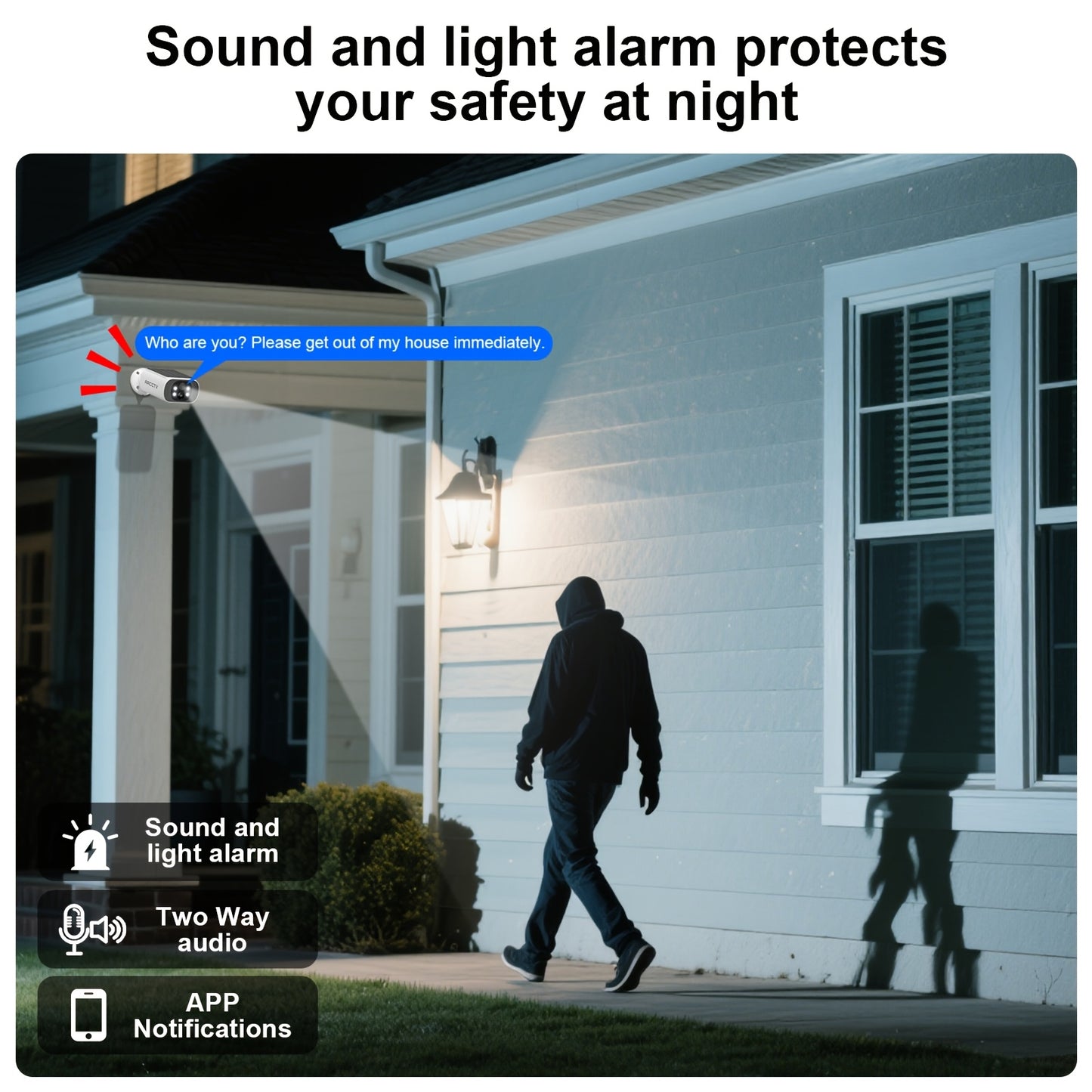 4MP Solar Outdoor Camera With Night Vision Alexa Security
