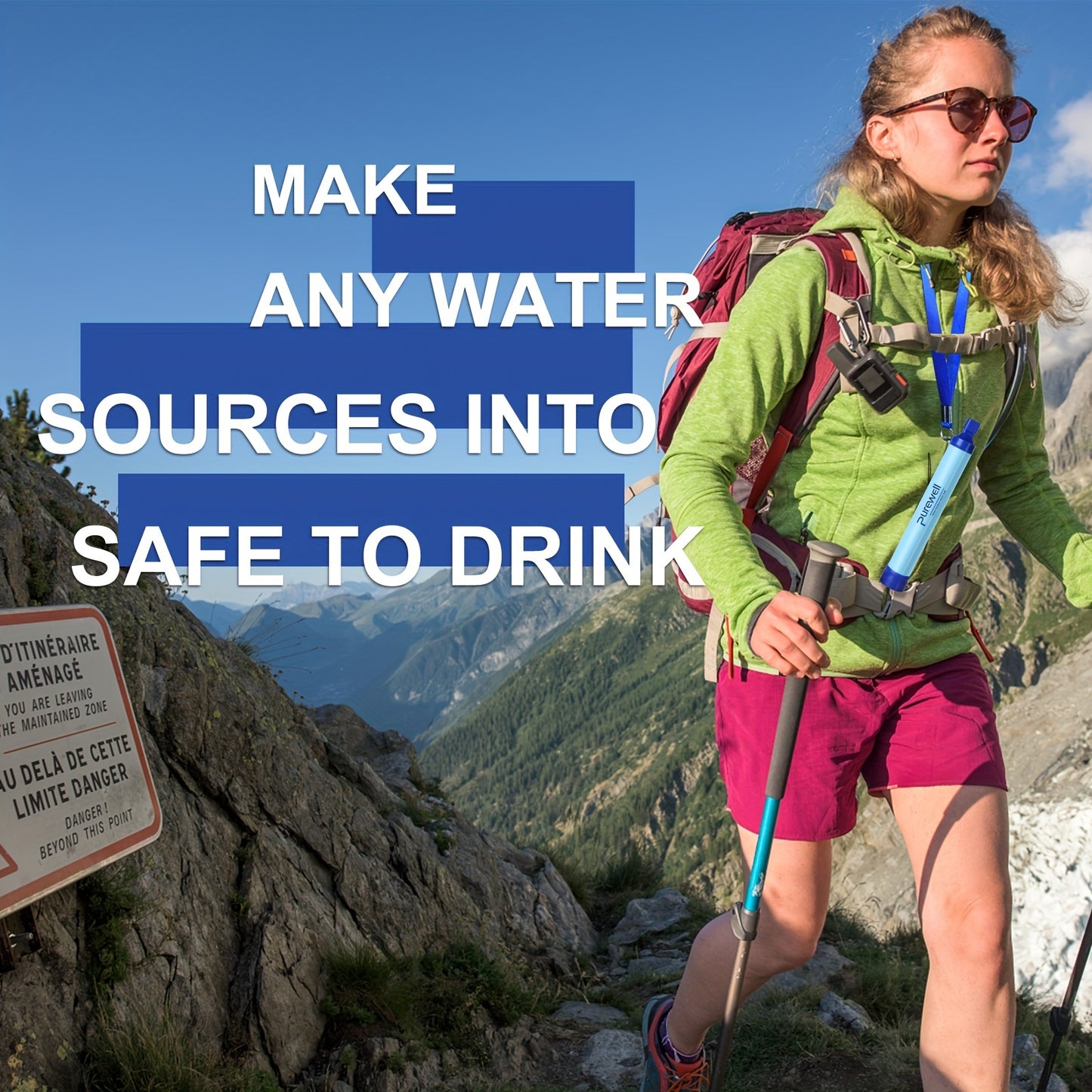 8PCS Outdoor Water Filter Straws For Emergency Survival Gear