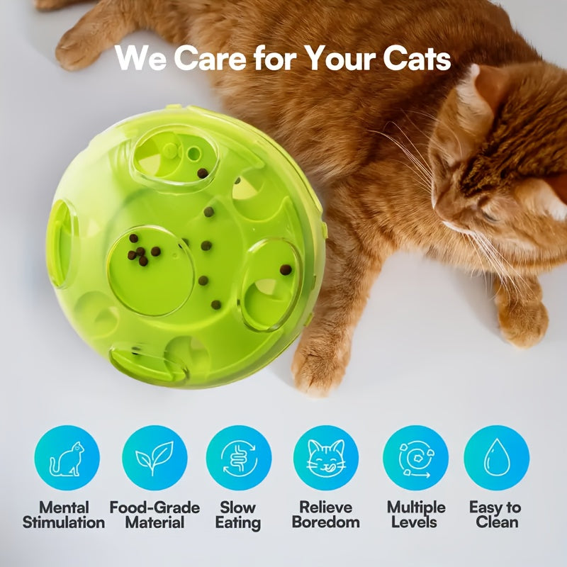 Interactive Cat Puzzle Feeder Toy With Three Levels Durable