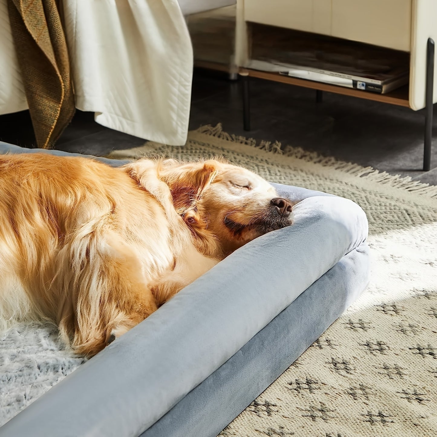 Cozy Plush Memory Foam Dog Bed With Removable Cover