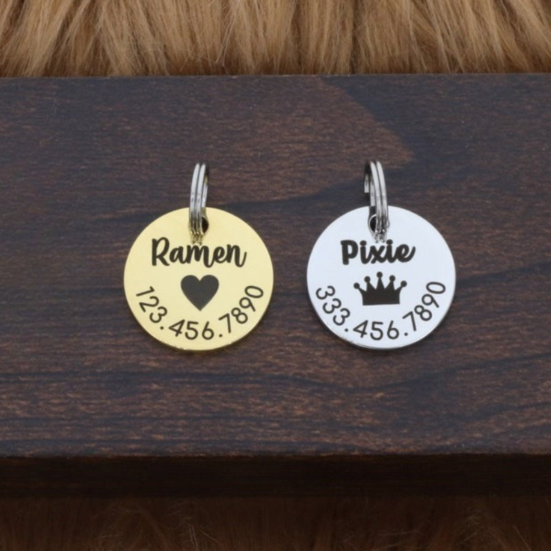 Personalized Cat ID Tag For Collar Double Sided Pet