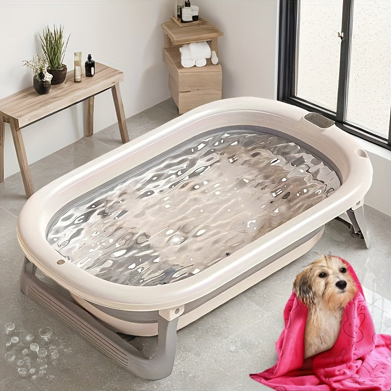 Foldable Pet Bathtub for Dogs and Cats - Space Saving Design