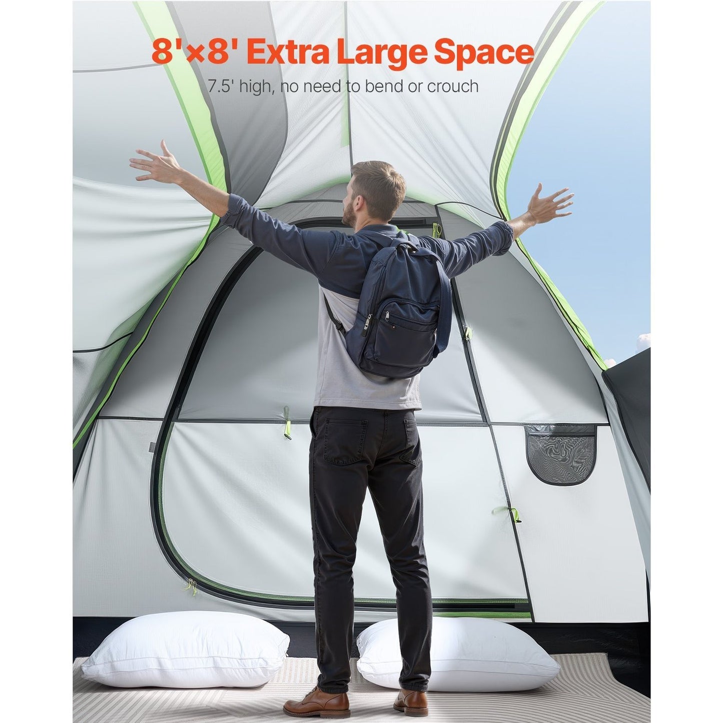 SUV Camping Tent With 2 Doors Waterproof For 5 To 8 Person