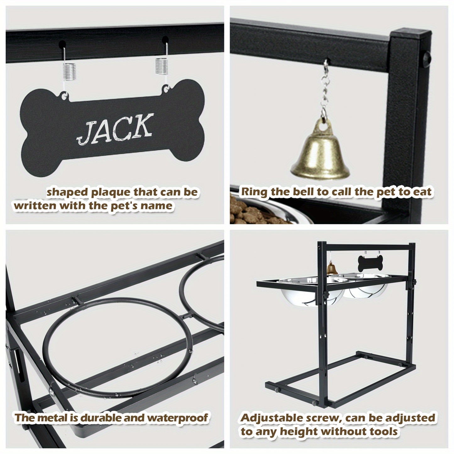 Elevated Dog Bowl Stand Mat For Large Breeds Adjustable