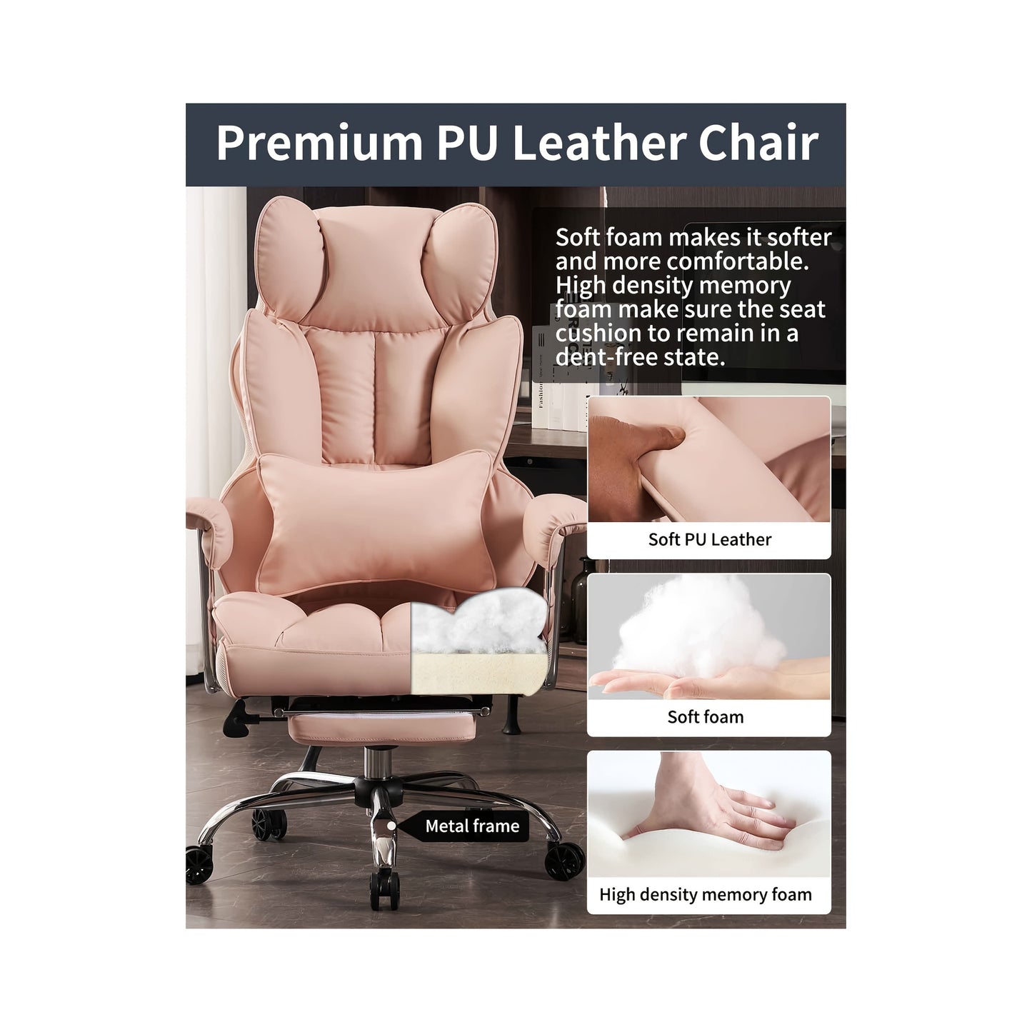 Efomao Ergonomic Big and Tall Office Chair with Lumbar Support