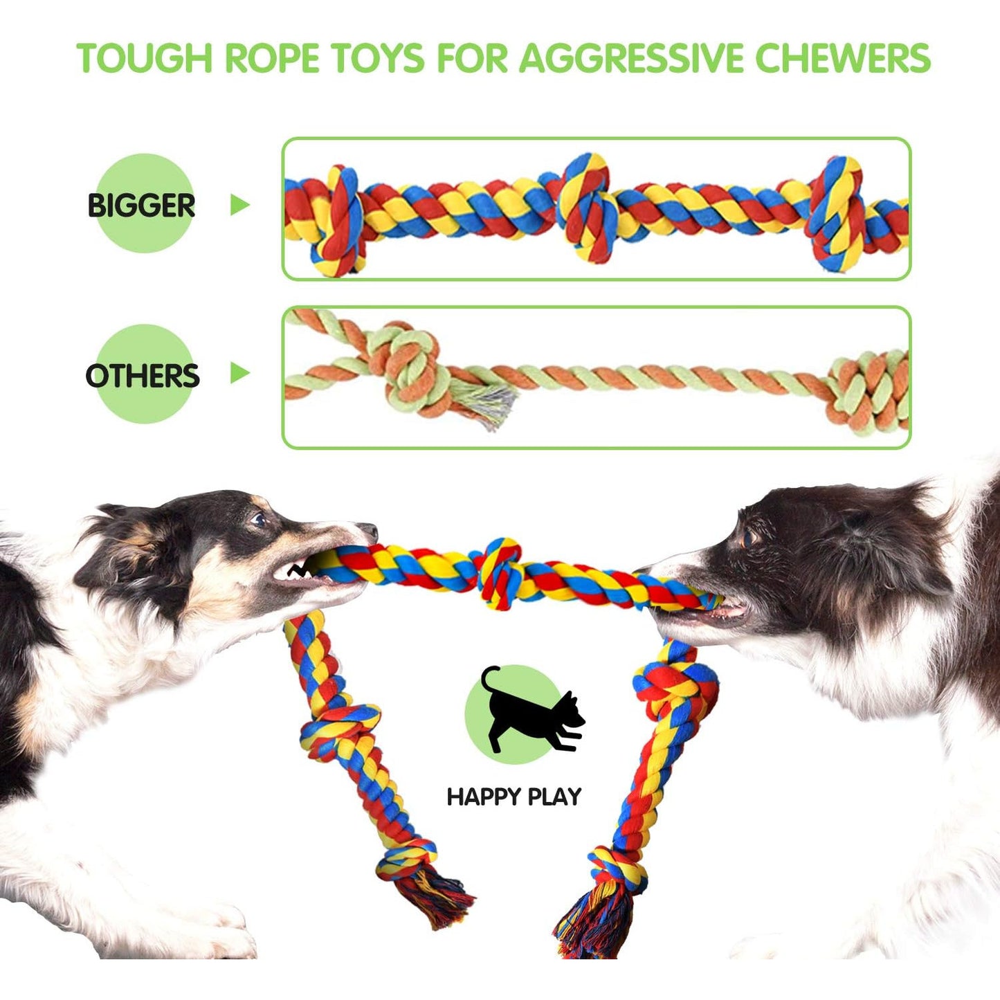 Durable Dog Chew Toy Set For Aggressive Chewers Rope Toys