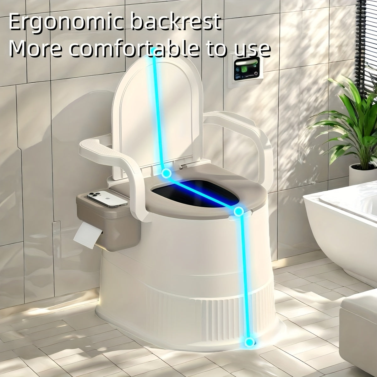 Gulite Portable Camping Toilet With Lid Odor Resistant PP