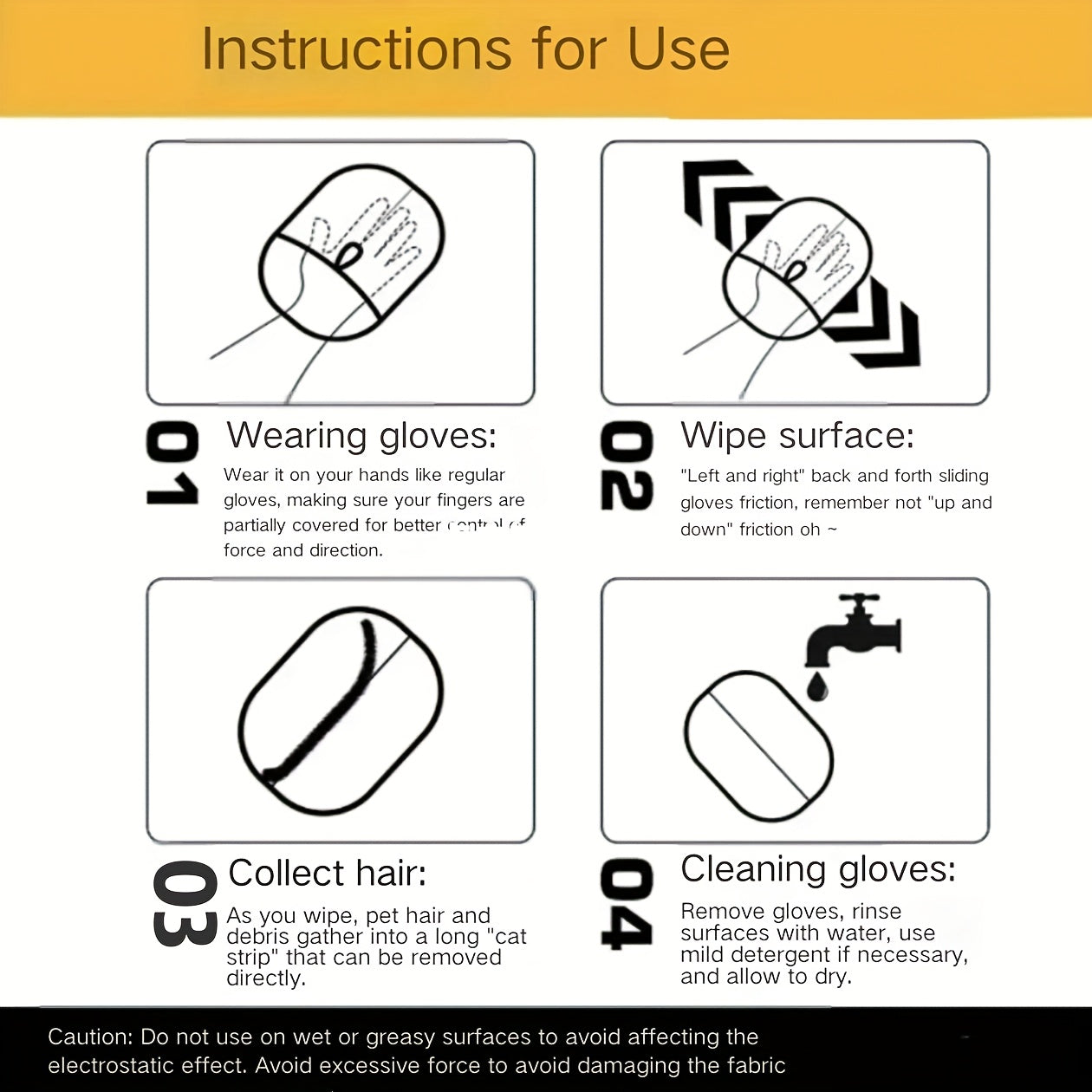 Upgraded Reusable Pet Hair Removal Gloves for All Breeds