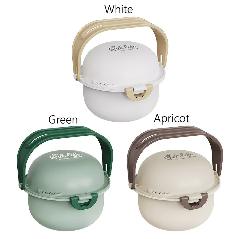 Portable Foldable Pet Travel Bowl With Secure Lid Design