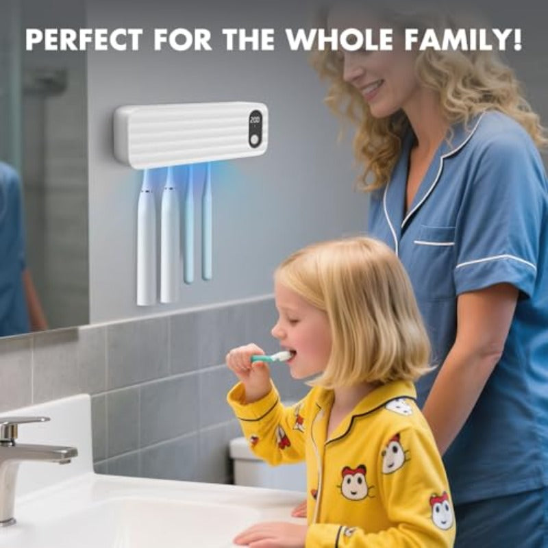 Cordless Smart Toothbrush Holder UV Disinfection System