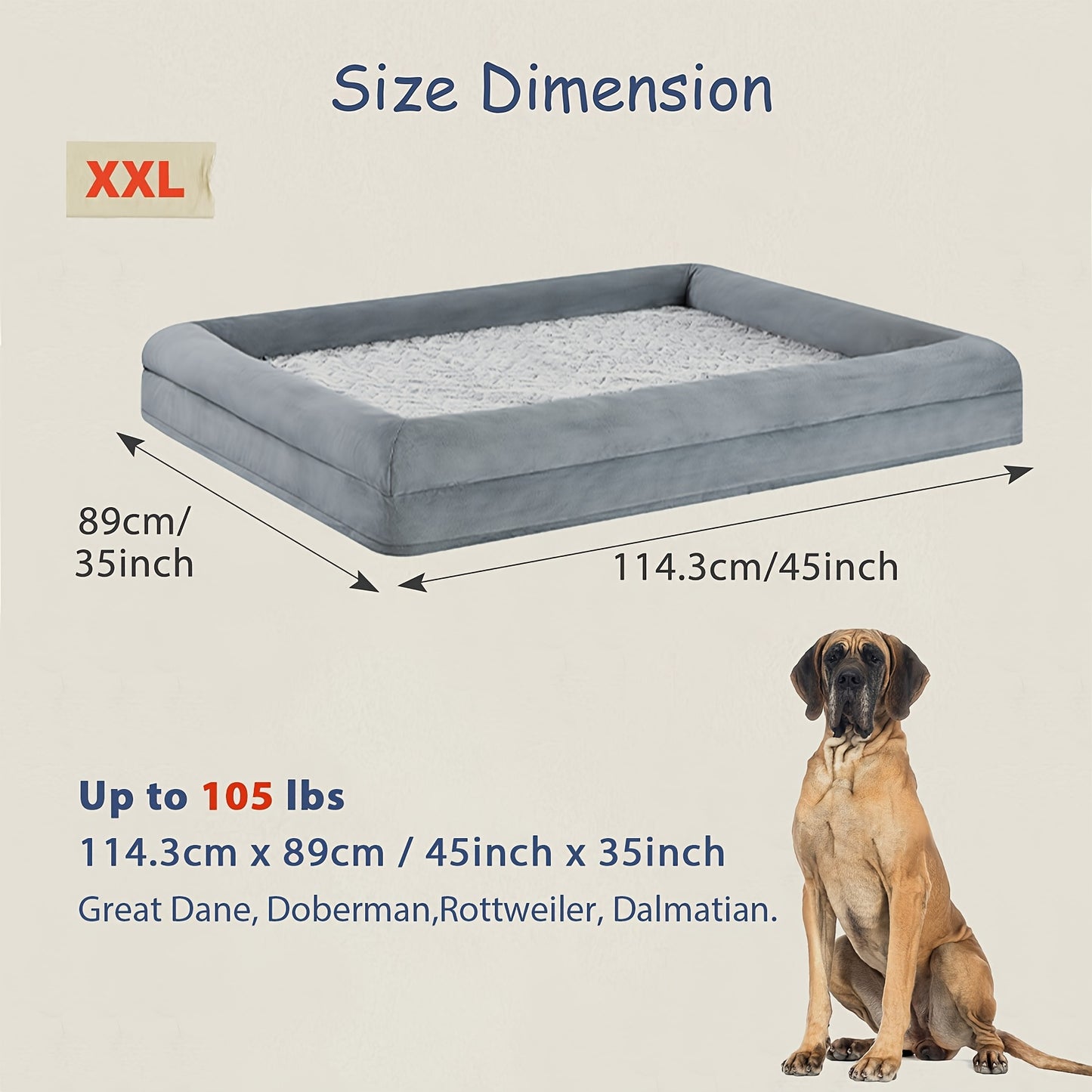 Cozy Plush Memory Foam Dog Bed With Removable Cover