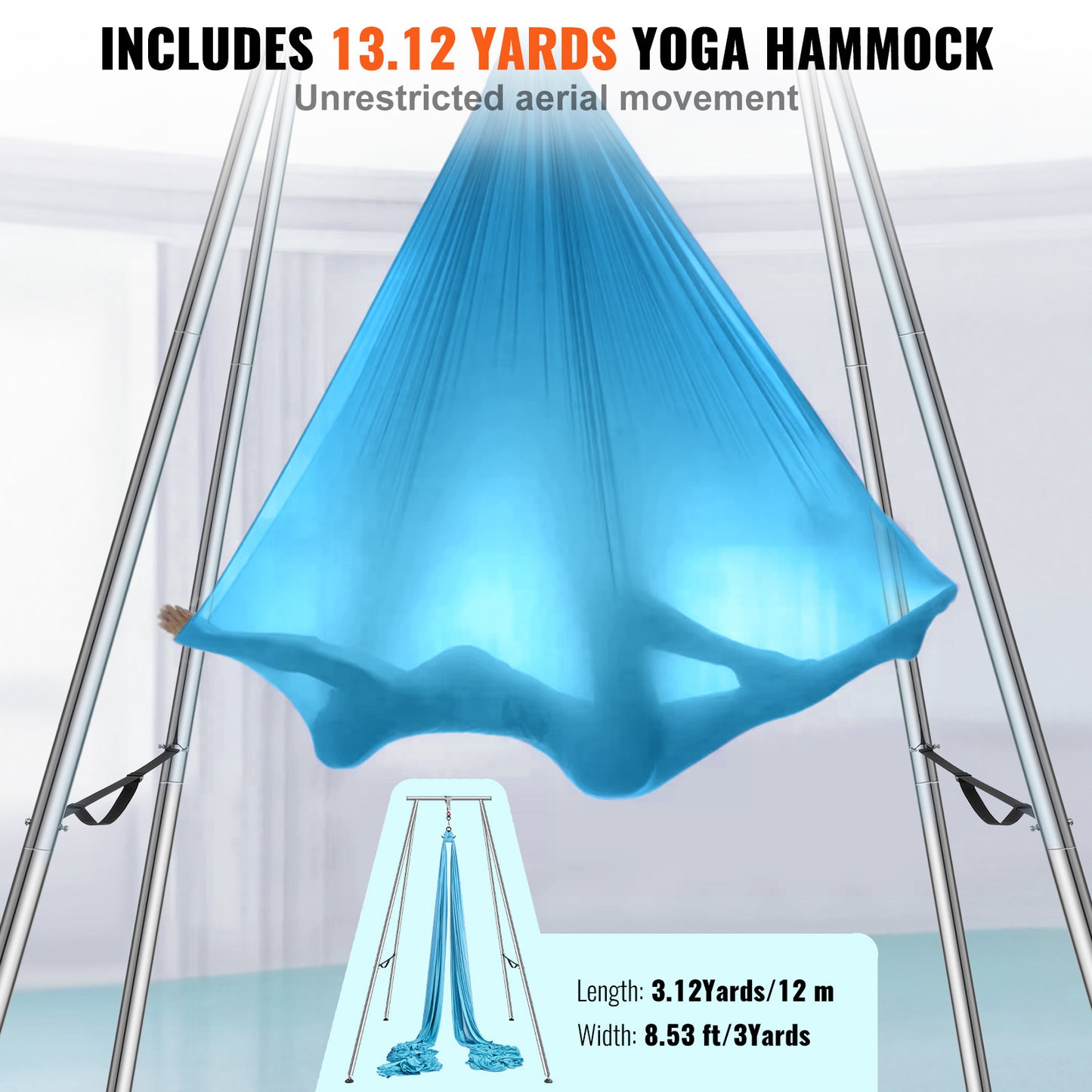 VEVOR Aerial Yoga Frame with Professional Yoga Hammock
