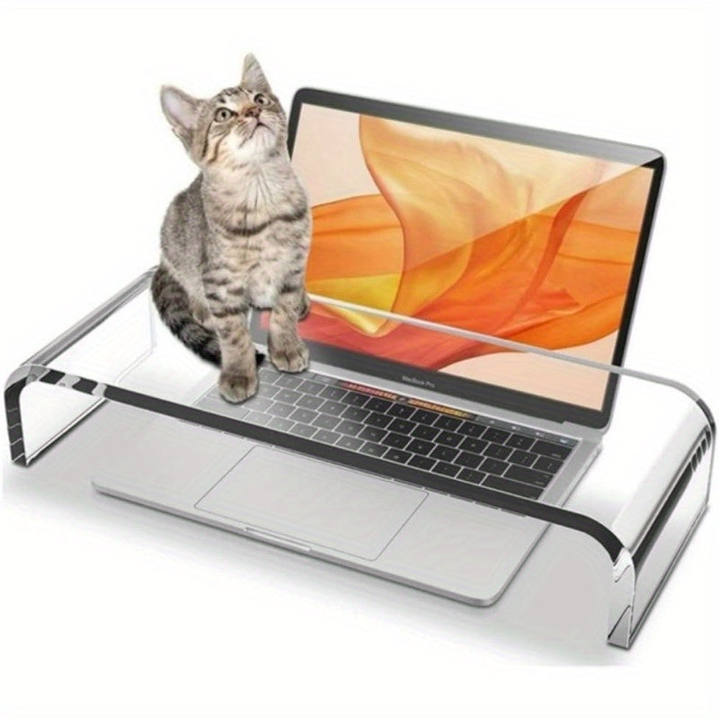 Acrylic CatProof Laptop Stand Monitor Riser Non Slip Base