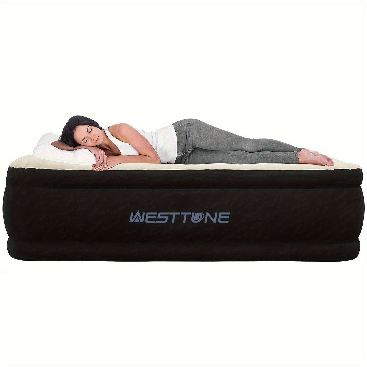 Deluxe Double Inflatable Mattress With Built In Pump Camping