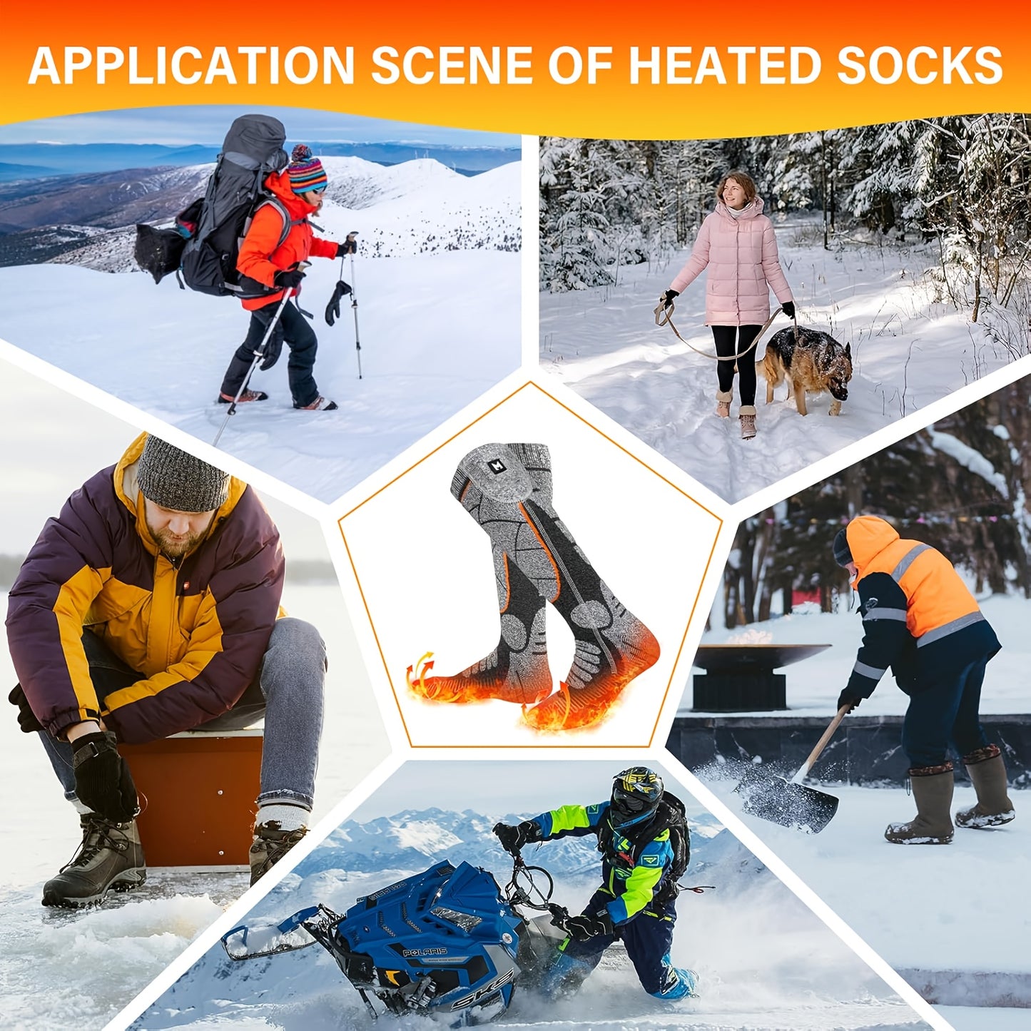 Rechargeable Heated Socks USB Powered With 3 Level Heat