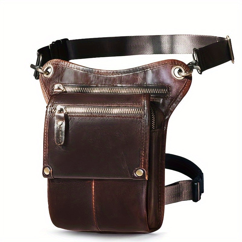 Men's Vintage Leather Sling Bag for Casual Travel