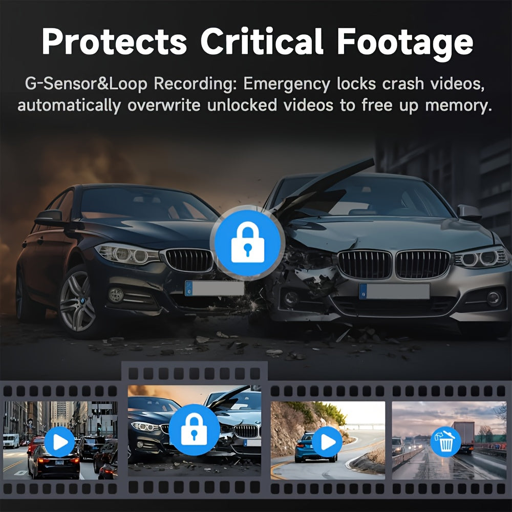 4K Dash Cam Car DVR Mirror Touch Screen Night Vision