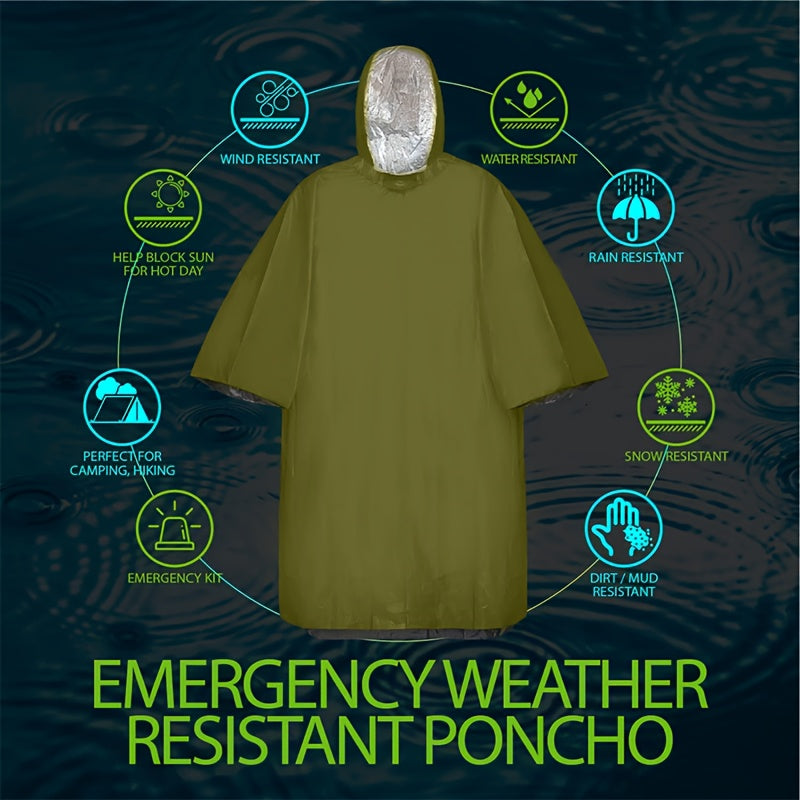 Emergency Rain Ponchos Set for Outdoor Adventures and Camping