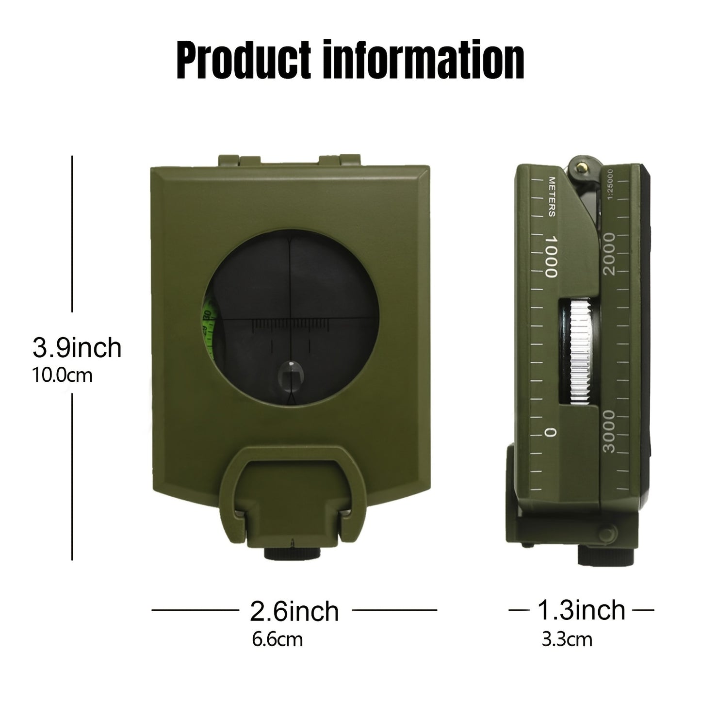 Luminous Dial Waterproof Military Compass Antifog For Hiking