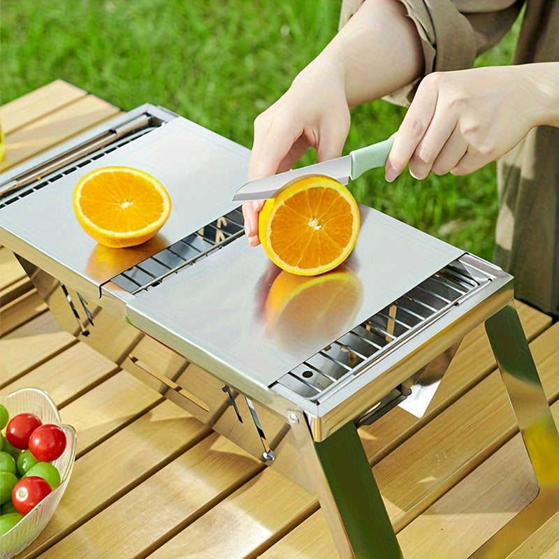Foldable Stainless Steel Camping Grill Charcoal BBQ