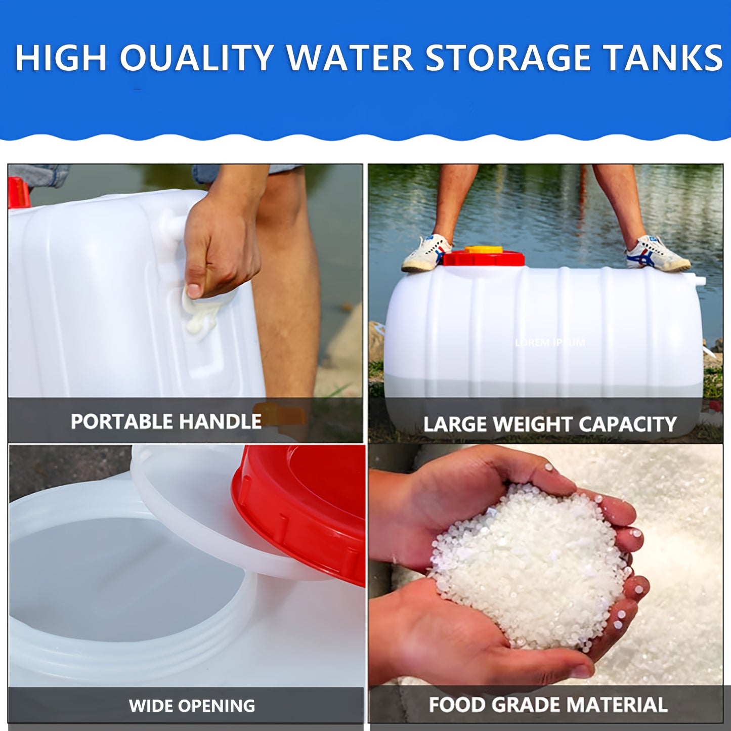 Portable Water Storage Tank With Faucet And Hose Camping