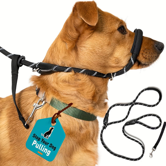 Integrated Anti-Pull Dog Leash With Bite-Resistant Rope