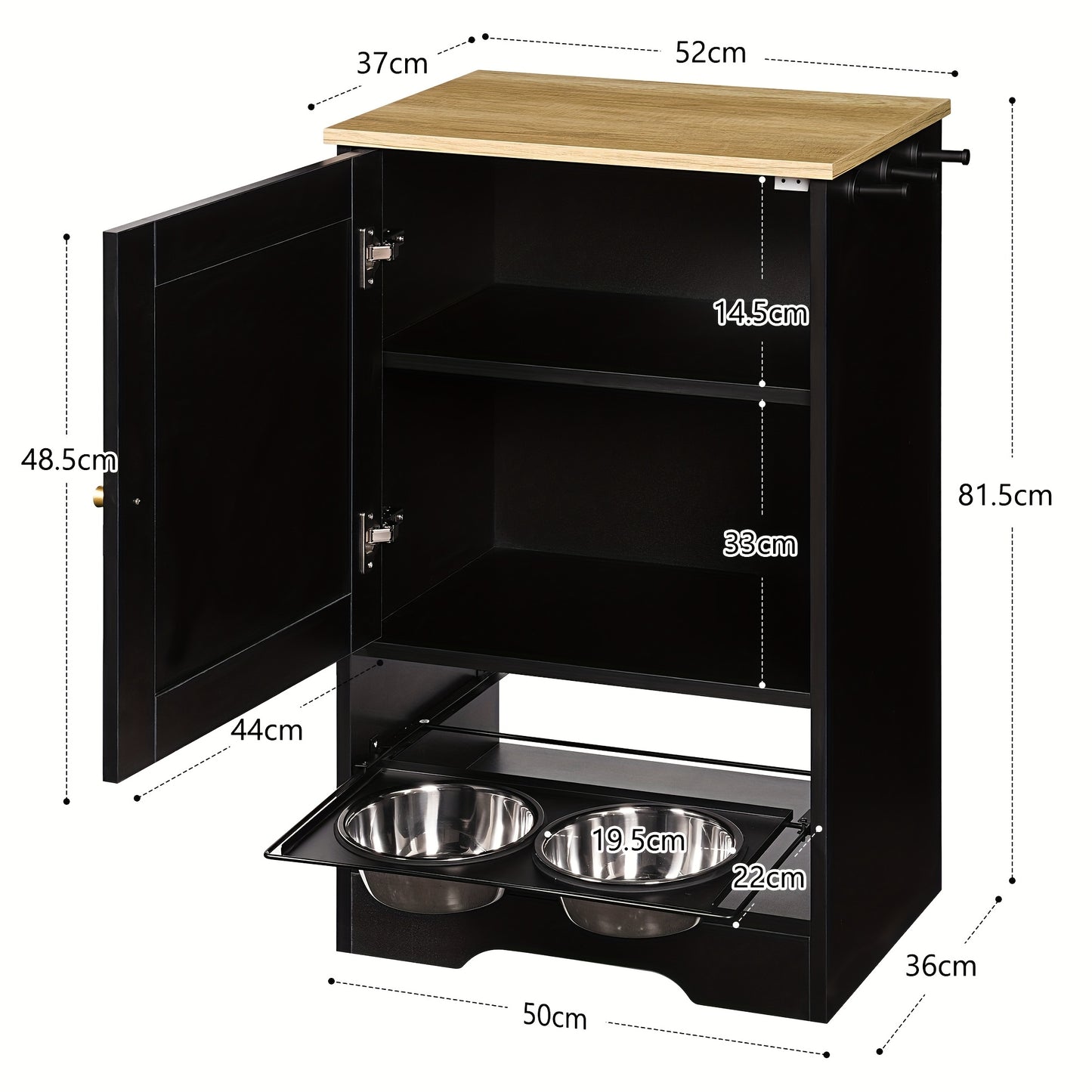 All In One Pet Feeding Station With Storage Cabinet