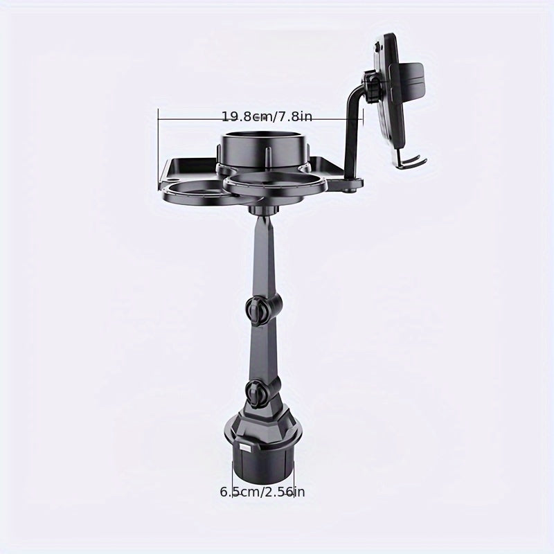 YAILIS 4 In 1 Adjustable Car Phone Mount Cup Holder