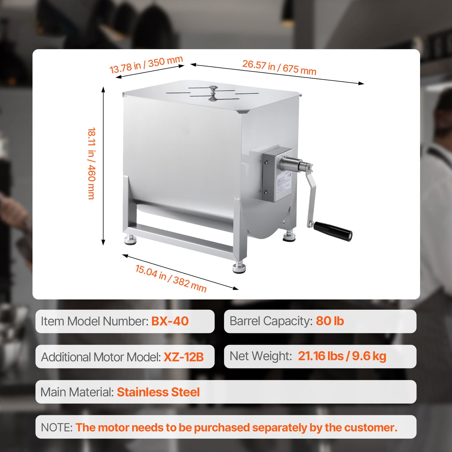 Manual Meat Mixer For Sausage And Ground Meat Mixing