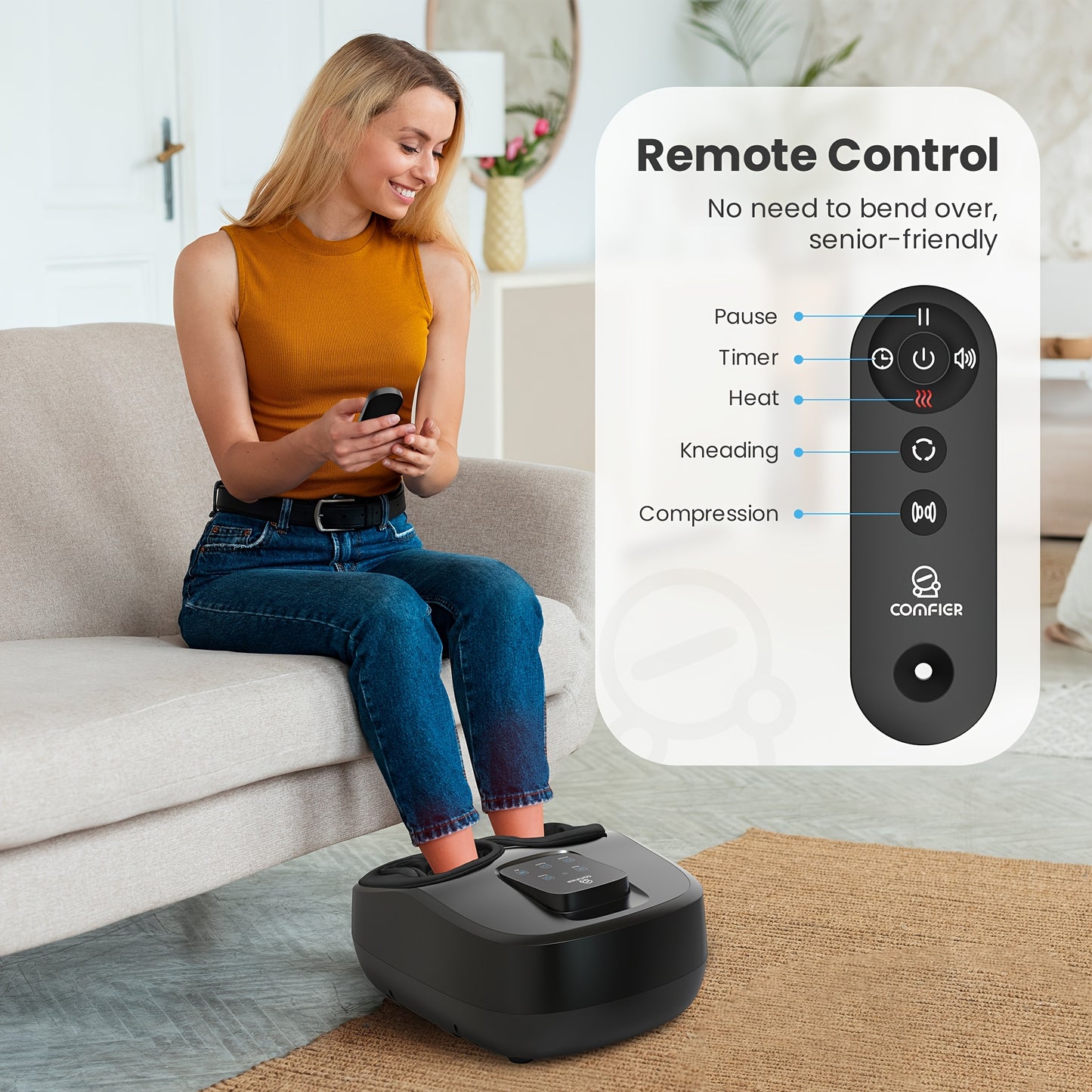 Comfier Shiatsu Foot Massager With Heat and Compression Relief