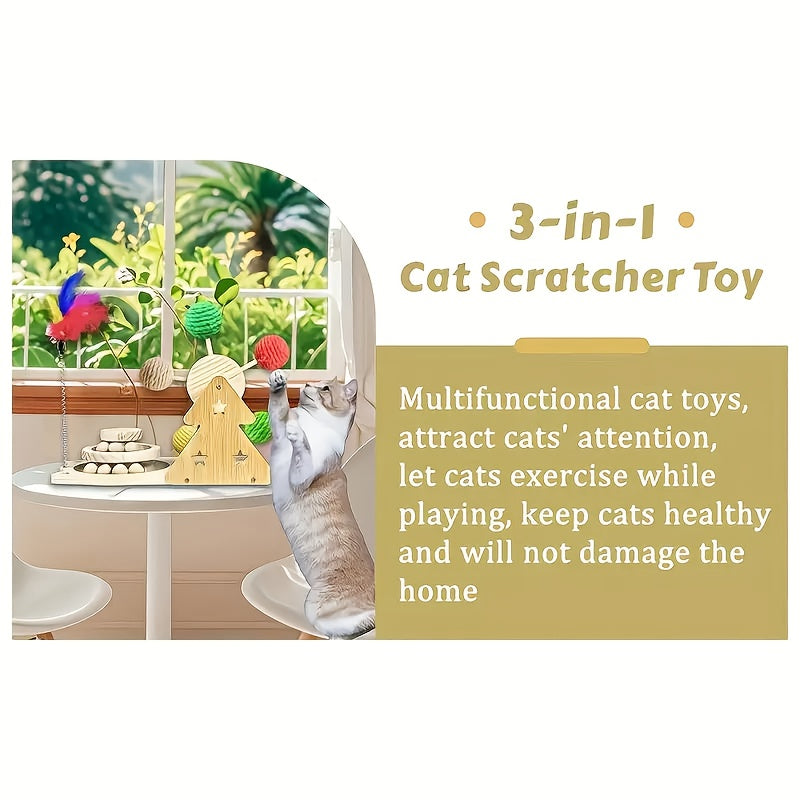 Versatile Interactive Cat Toy Set With Ferris Wheel