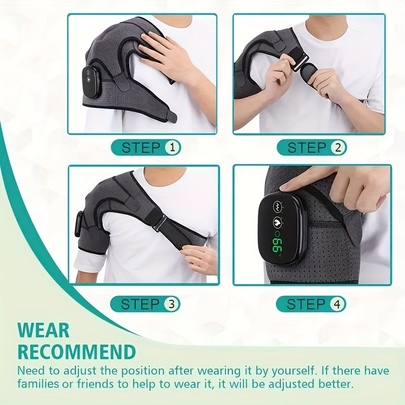 Wireless Heating Massager Shoulder Wrap 3 Heat Vibration