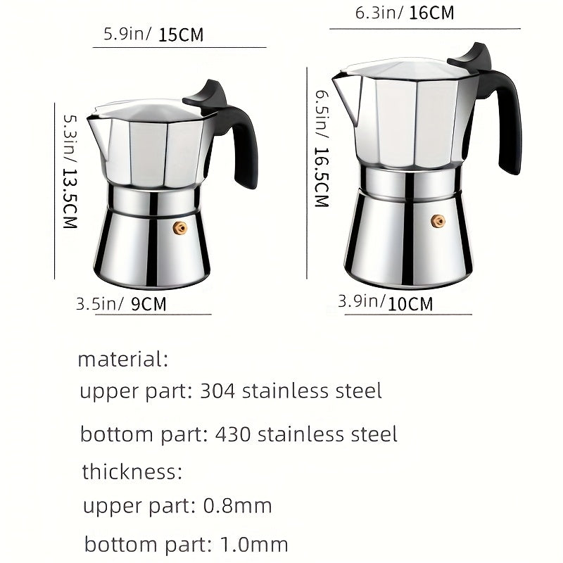 304 Stainless Steel Italian Espresso Maker Manual Camping