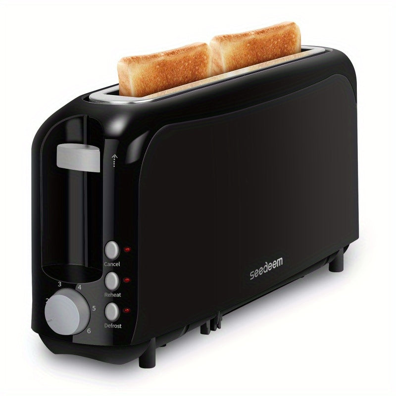 Slim Toaster With 6 Setting Shade Control Removable Tray